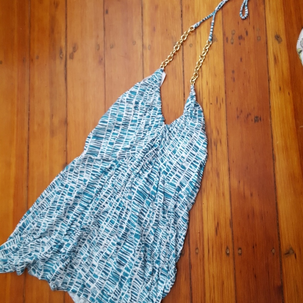 Teal halter top